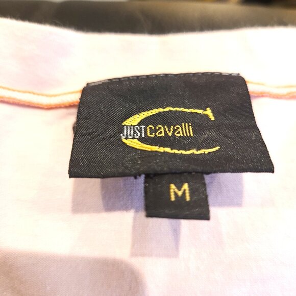 Just Cavalli Pink Tee w/ Leopard + Paisley Print | Medium - Picture 10 of 11